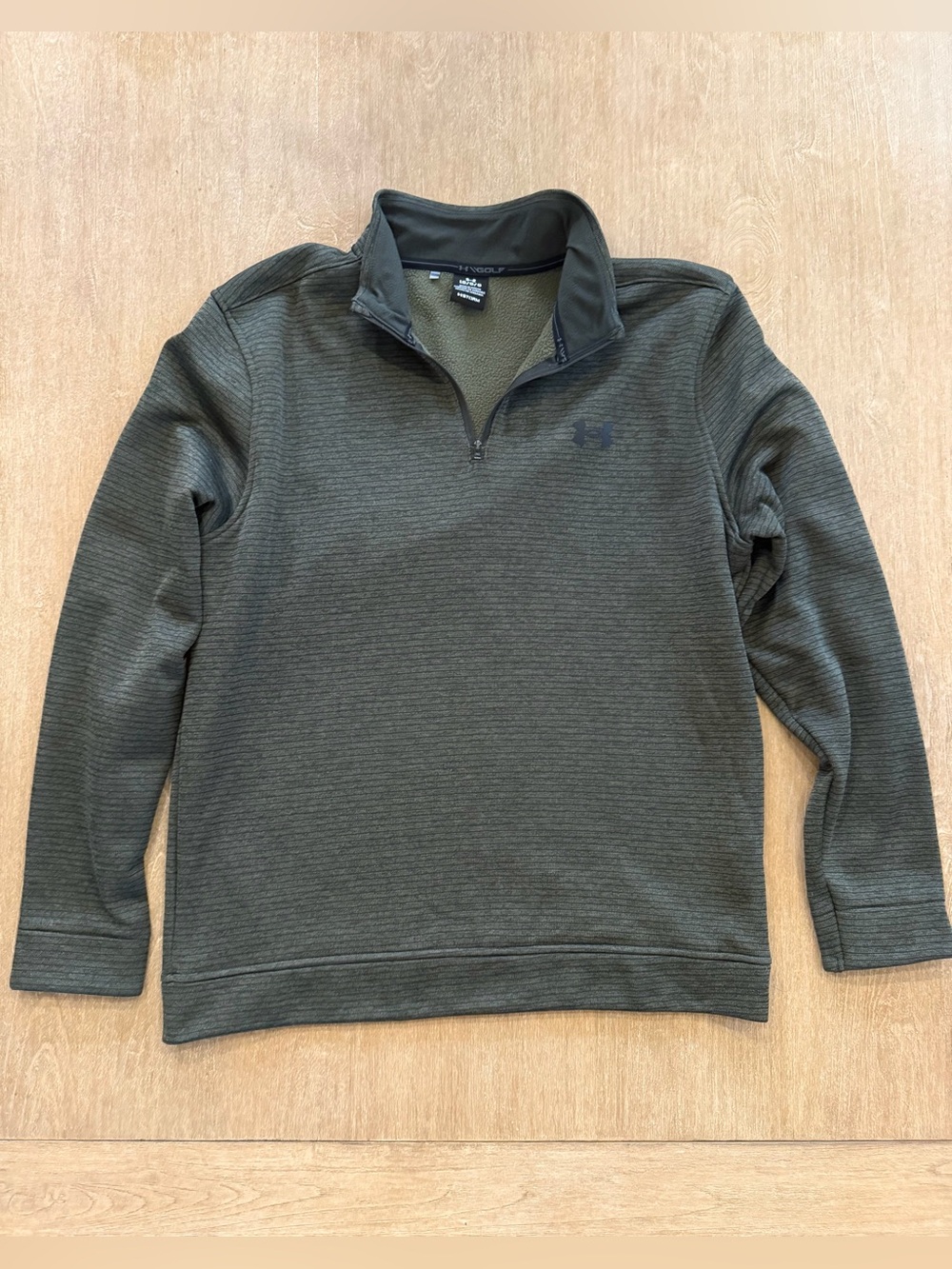 Under Armour Golf Men’s Large Quarter Zip Pullover Green Textured Performance